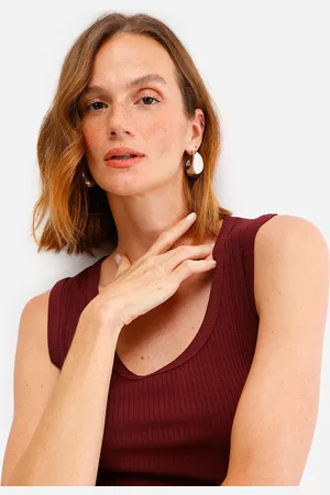 C&A Regata básica feminina de viscose canelada