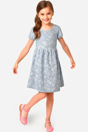 C&A Vestido midi infantil texturizado floral