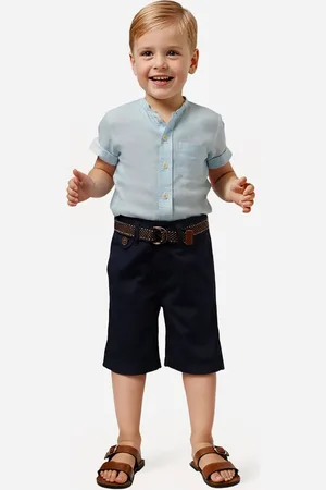 C&A Bermuda infantil de sarja com cinto