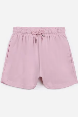 C&A Short de moletom juvenil cós com elástico e bolsos rosa