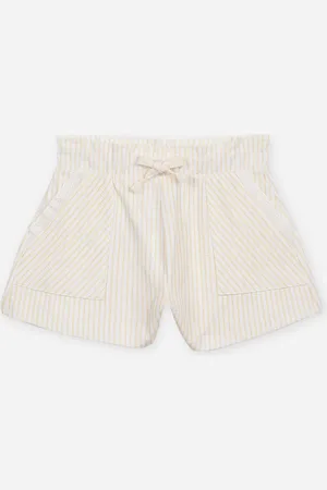C&A Short curta de algodão listrada com laise amarelo