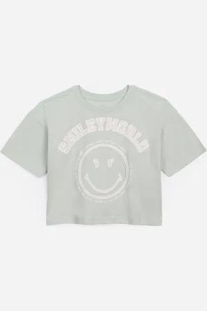 C&A Cropped de algodão juvenil smileyworld verde