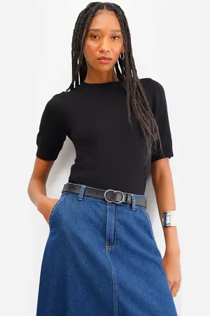C&A Blusa feminina de tricot preta