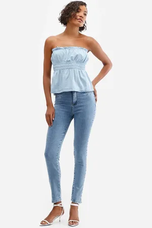 C&A Calça skinny feminina jeans sawary azul