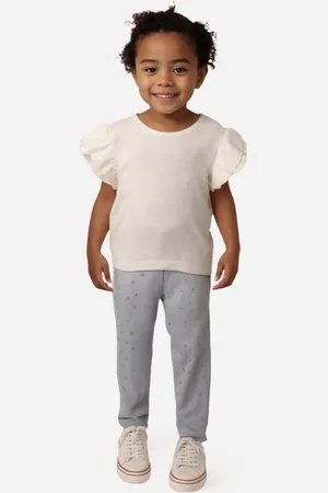 C&A Calça legging infantil poá azul