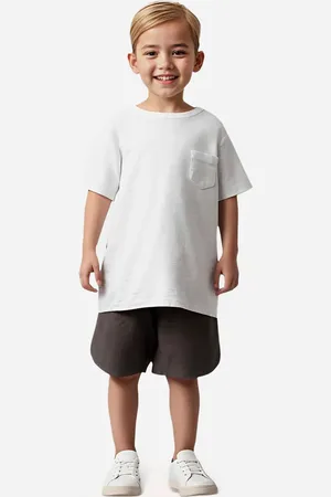 C&A Camiseta de algodão infantil com bolso texturizada branca
