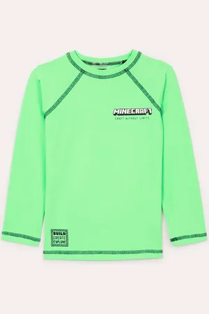 C&A Camiseta infantil manga longa proteção uv minecraft