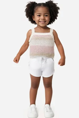 C&A Cropped de tricot infantil listrado colorido