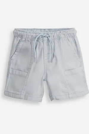 C&A Short reto infantil de sarja com recortes azul