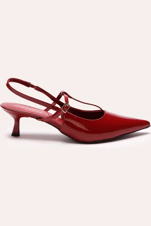 C&A Scarpin bico fino salto baixo oneself vinho