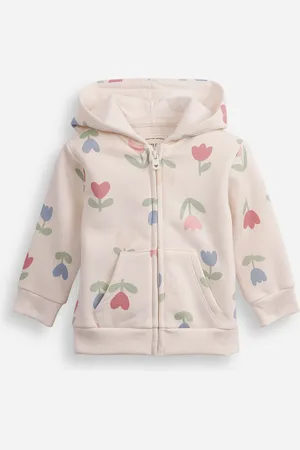 C&A Jaqueta de moletom infantil com capuz floral colorida
