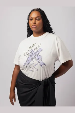 C&A Camiseta feminina de algodão laço mindset lo de lui plus size