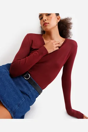 C&A Suéter básico feminino de tricot gola v