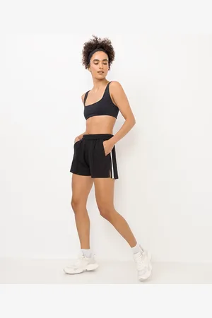 C&A Bermuda feminina esportiva ace bicolor preta