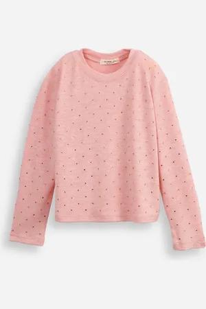 C&A Suéter de tricot infantil com strass rosa