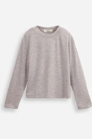 C&A Suéter de tricot infantil com strass cinza