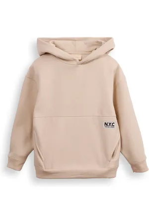 C&A Blusão de moletom infantil com capuz nyc bege