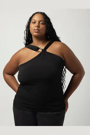 C&A Blusa halterneck feminina franzida plus size