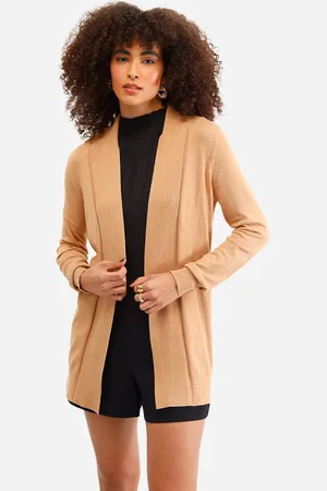 C&A Cardigan de tricô detalhe canelado bege