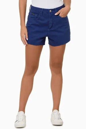 Calvin Klein Shorts Feminino Color 5 Pockets Jeans