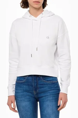Calvin Klein Blusa Feminina Moletom Cropped Reissue Jeans