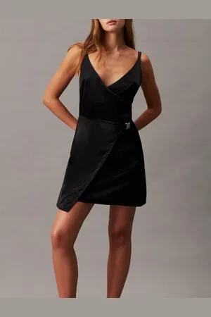 Calvin Klein Vestido Feminino Cetim Com Fivela