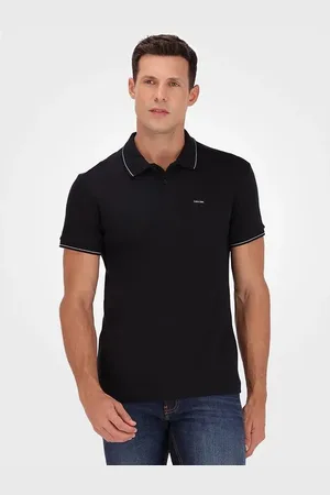 Calvin Klein Polo Masculina Suedine