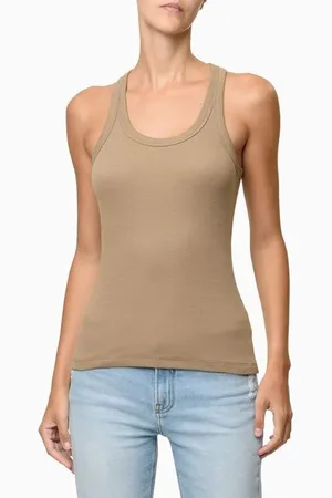Calvin Klein Blusa Feminina Básica Ribana Jeans