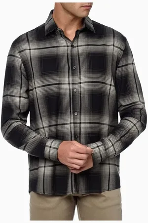 Calvin Klein Camisa Masculina Manga Longa Slim Flanela Viscose