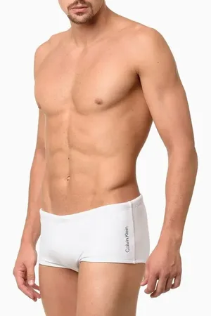 Calvin Klein Sunga Trunk Basica Lisa Com Logo Lateral Swimwear