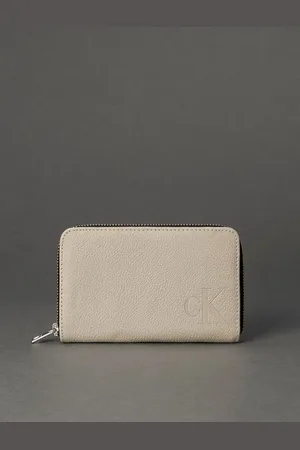 Calvin Klein Carteira Feminina Média Queima Jeans