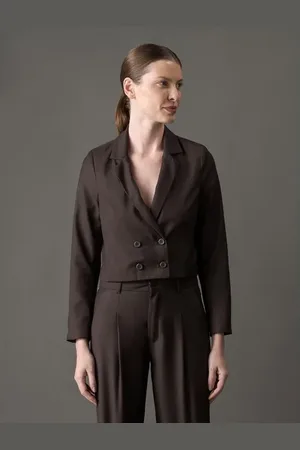 Calvin Klein Blazer Feminino Cropped Alfaiataria