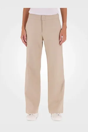Calvin Klein Calça Feminina Wide Leg Linho Coenizado