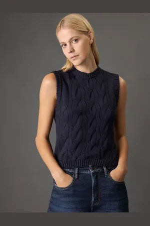 Calvin Klein Tricot Feminino Trançado Jeans