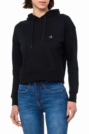 Calvin Klein Blusa Feminina Moletom Cropped Reissue Jeans