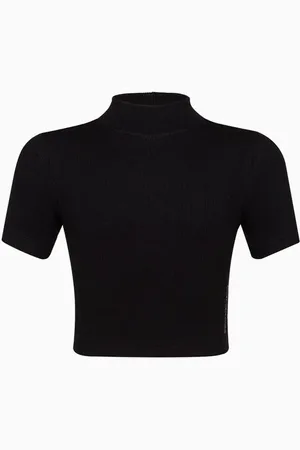 Calvin Klein Blusa Menina Manga Curta Gola Alta Ribana Jeans