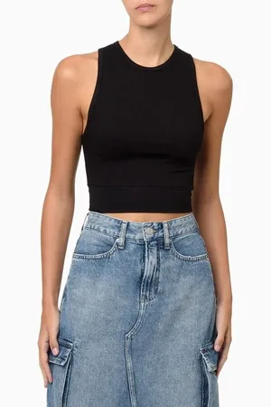Calvin Klein Blusa Feminina em Ribana e Cotton