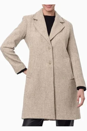 Calvin Klein Casaco Feminino Sobretudo Tradicional em Lã