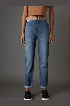 Calvin Klein Calça Jeans Feminina Mom Tom Médio Jeans