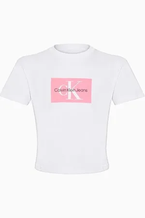 Calvin Klein Blusa Feminina Infantil Cropped Reissue Jeans