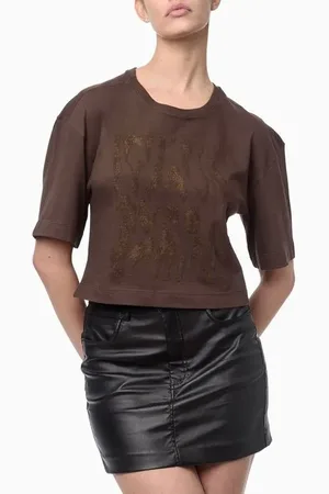 Calvin Klein Blusa Feminina Manga Curta Textura Relevo Pino Jeans