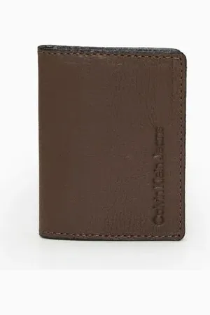 Calvin Klein Porta Cartão Masculino de Couro Jeans