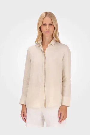 Calvin Klein Camisa Feminino Linho Lisa