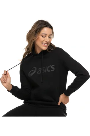 Asics Blusa de Moletom Feminina com Capuz Canguru e Fleece