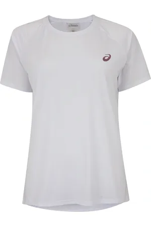 Asics Camiseta Feminina Manga Curta Emblema Racket UV 50 Anti-Odor