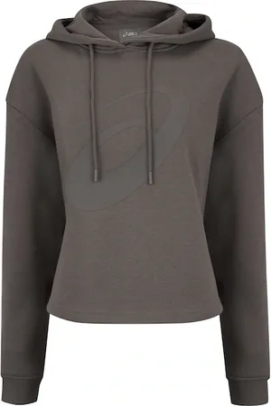 Asics Blusa de Moletom Cropped Feminina com Capuz e Fleece