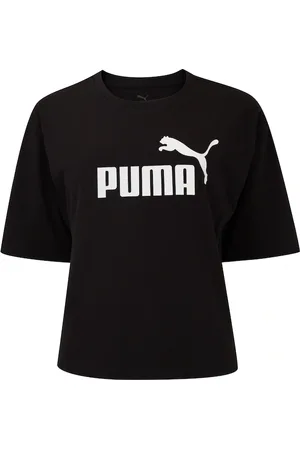 PUMA Blusa Cropped Feminina Manga Curta Ess N1 Logo Relaxed