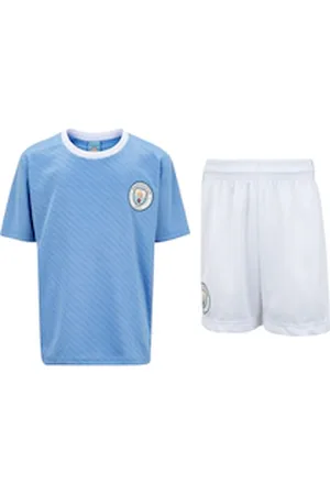 Braziline Kit de Uniforme do Manchester City Infantil Mini Craque Camiseta + Calção