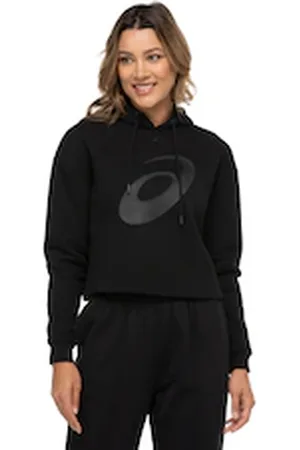 Asics Blusa de Moletom Cropped Feminina com Capuz e Fleece