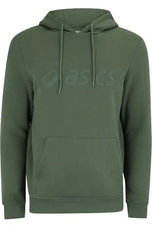 Asics Blusa de Moletom Masculina com Capuz Canguru Fechado Fleece